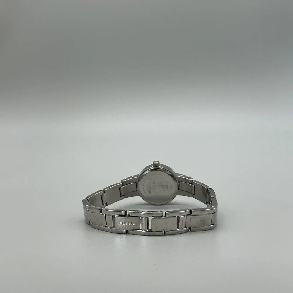 Fossil F2 Womens Watch 22mm Green Dial Silver Tone ES-9319 New Battery 6.25